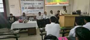 Gorakhpur News - सेण्ट ऐण्ड्रयूज कॉलेज के विधि विभाग में संविधान के 22 भागों पर आधारित चित्रों पर विशेष व्याख्यान का हुआ आयोजन